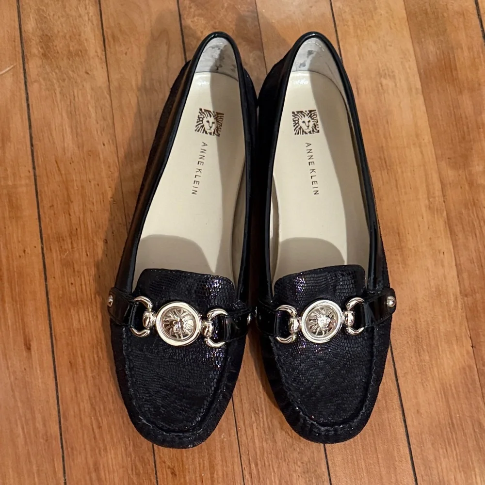 Anne Klein Black Textured Loafers/Slip ons/driving shoes -BWOT-‎ never worn